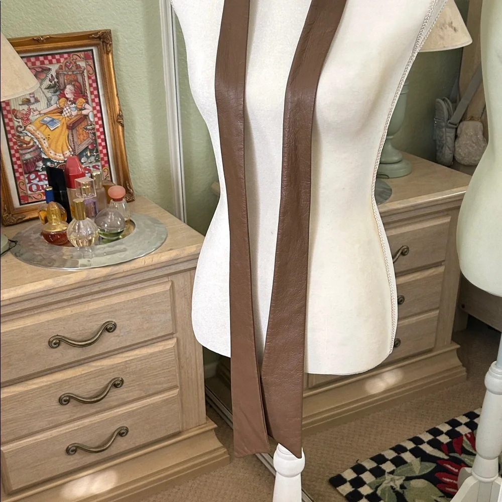 Brown Faux Leather Wrap Belt - Picture 4 of 6